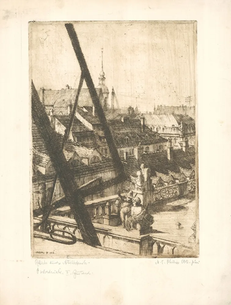 Acquaforte Philipp - Blick durchs Atelierfenster