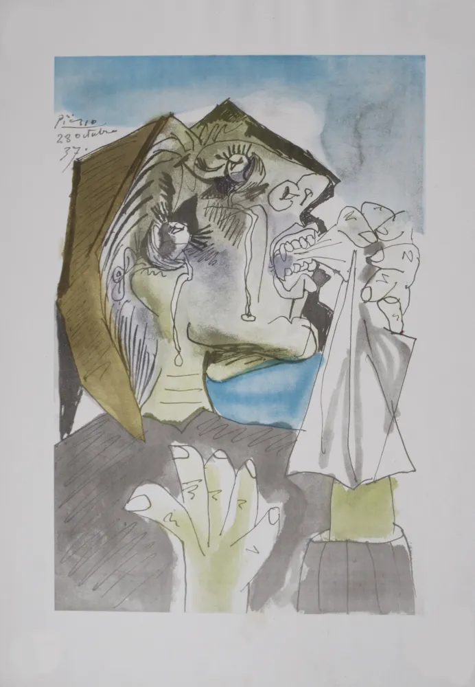 Litografia Picasso (After) - Femme qui pleure, 1946