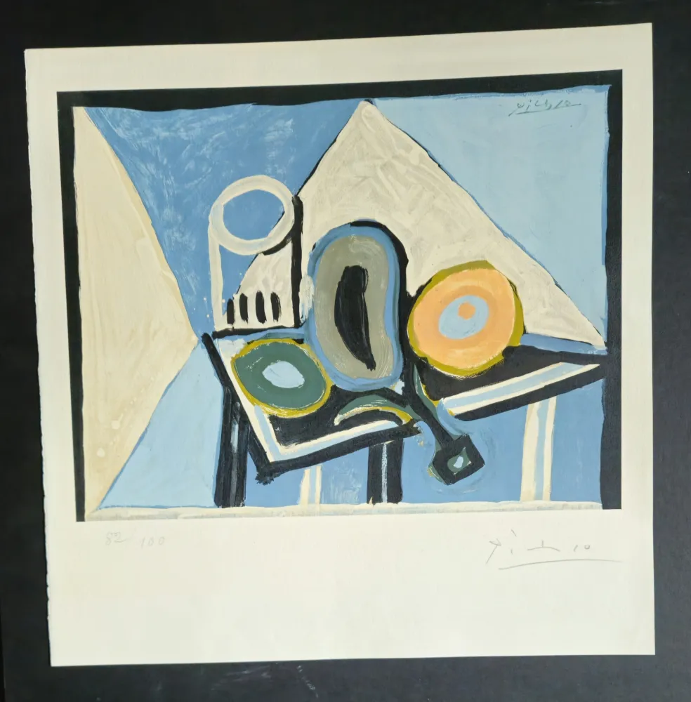 Litografia Picasso (After) -  Nature morte a  l’aubergine