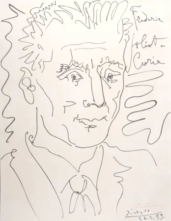 Litografia Picasso (After) - Portrait de Frédéric Joliot-Curie, 1959