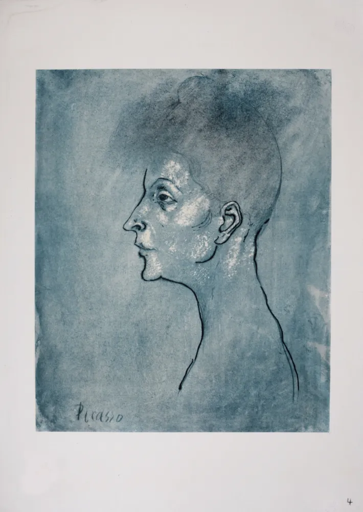 Litografia Picasso (After) - Tête de femme, 1946