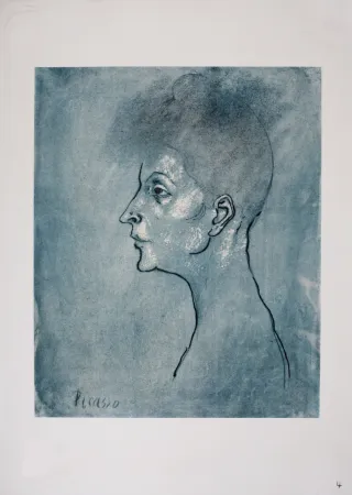 Litografia Picasso (After) - Tête de femme, 1946