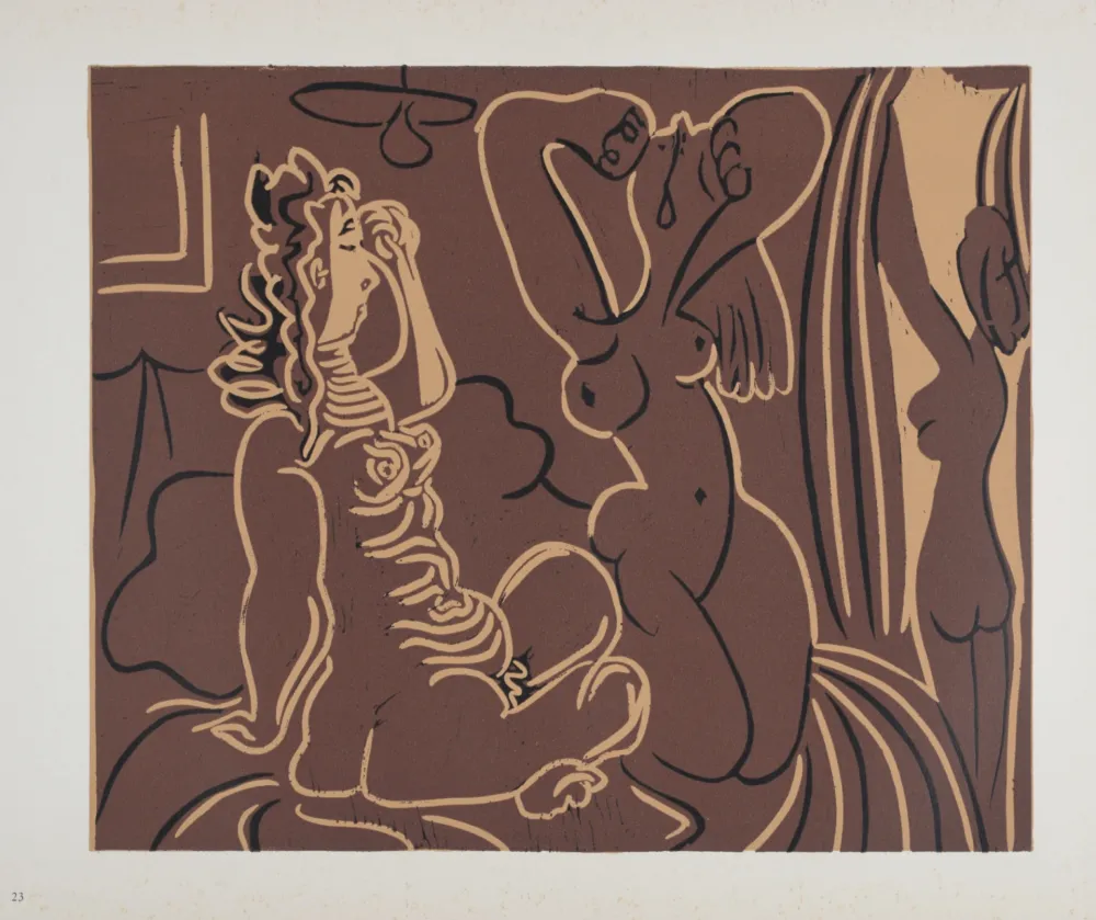 Linoincisione Picasso (After) - Trois femmes, 1962