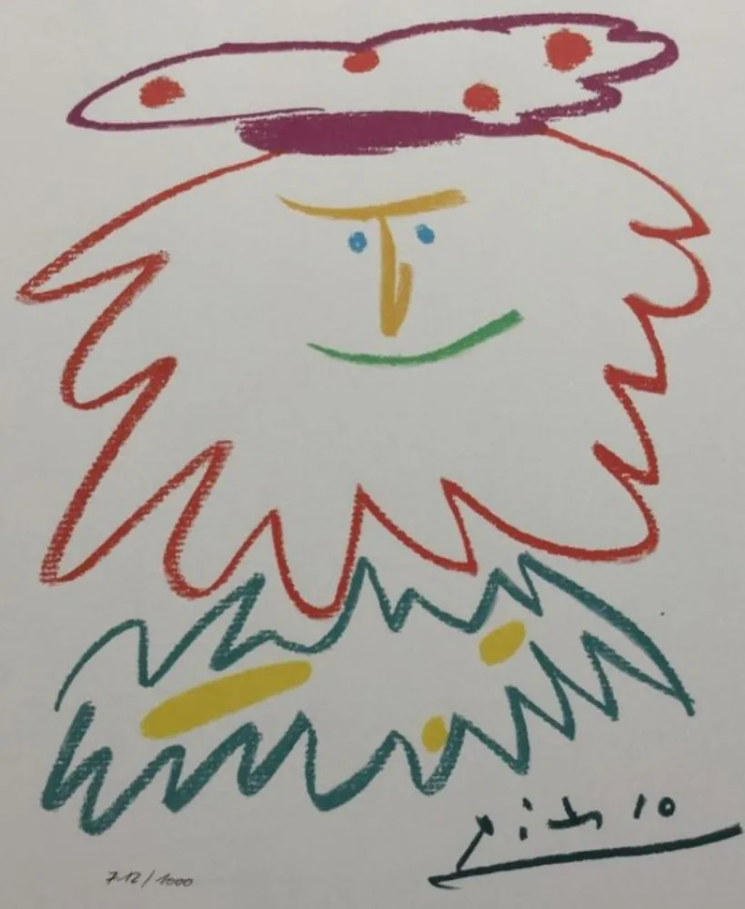 Litografia Picasso (After) - VISAGE BARBU (1958) 