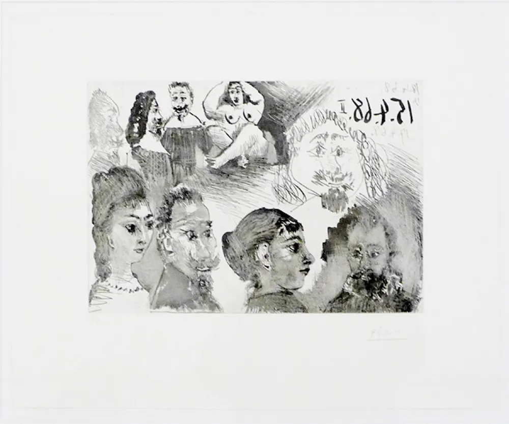 Acquaforte Picasso - Autour d'El Greco et de Rembrandt: Portraits