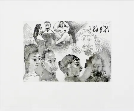 Acquaforte Picasso - Autour d'El Greco et de Rembrandt: Portraits