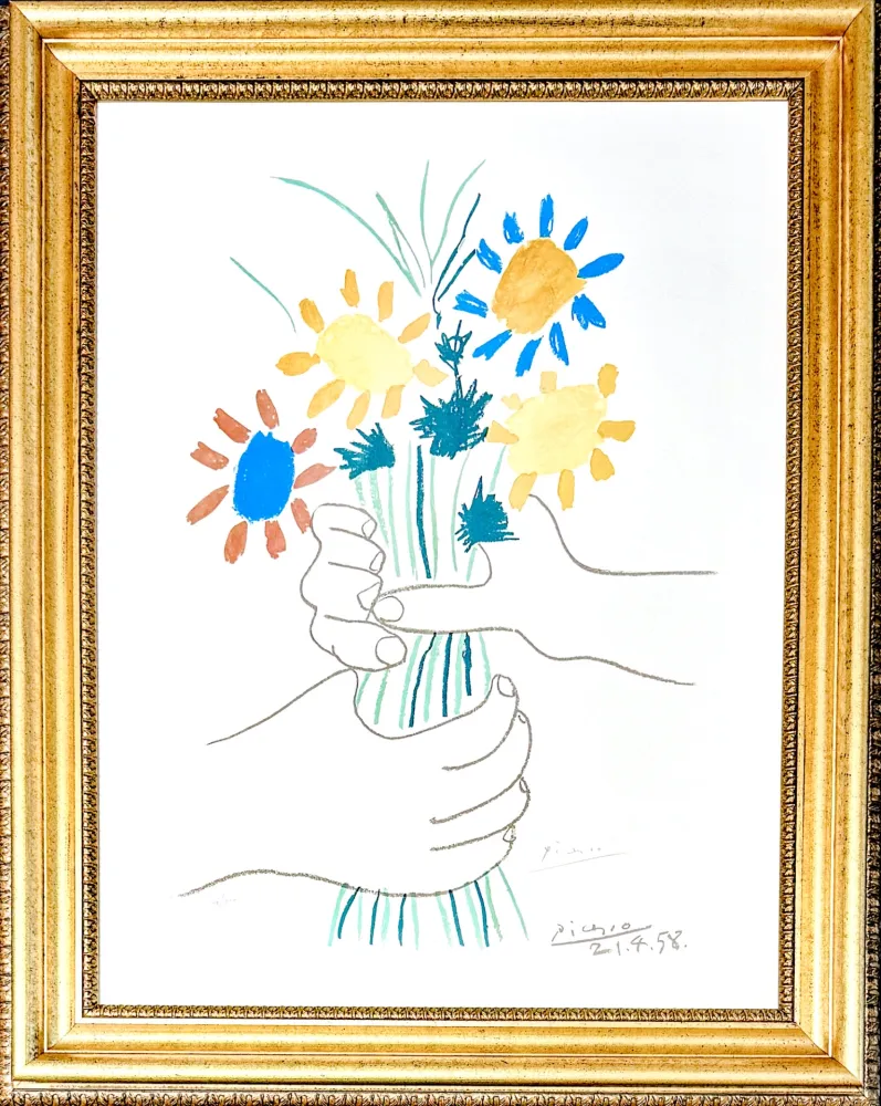Litografia Picasso - Bouquet de Fleurs