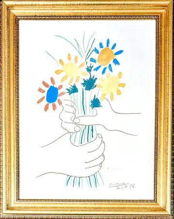 Litografia Picasso - Bouquet de Fleurs