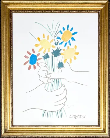 Litografia Picasso - Bouquet de Fleurs