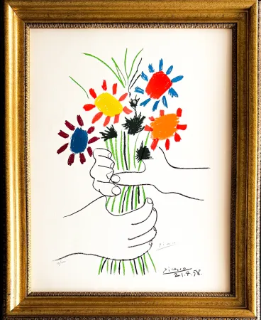 Litografia Picasso - Bouquet de Fleurs
