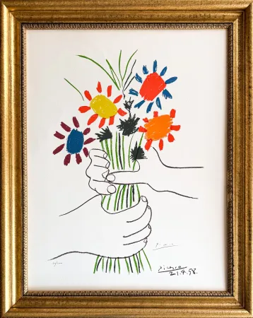 Litografia Picasso - Bouquet de Fleurs