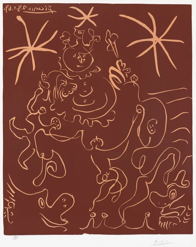 Linoincisione Picasso - Carnaval (Carnival), 1967