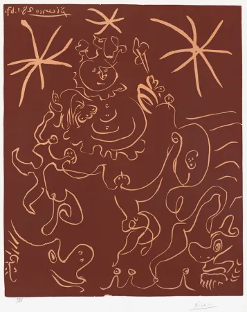 Linoincisione Picasso - Carnaval (Carnival), 1967