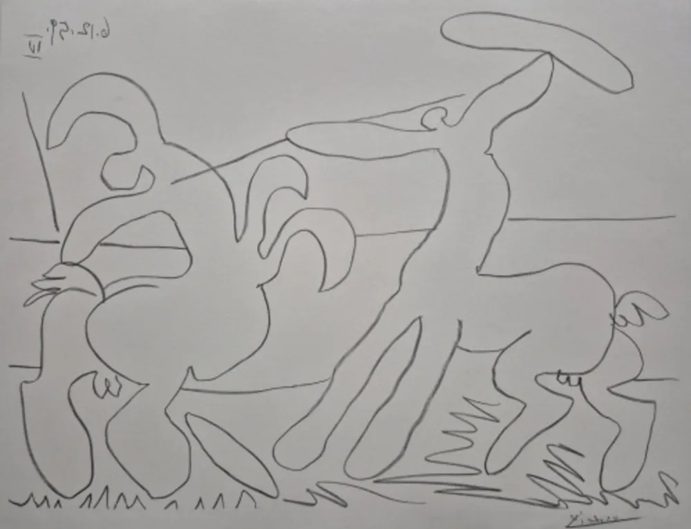 Litografia Picasso - Combat de centaures IV