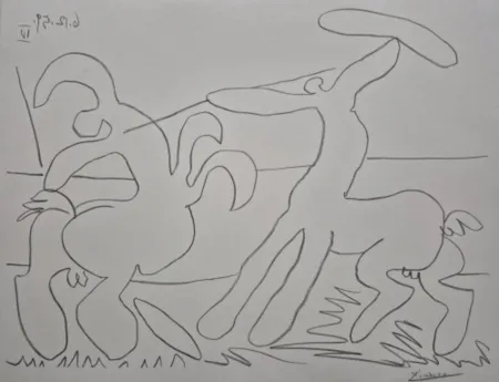 Litografia Picasso - Combat de centaures IV