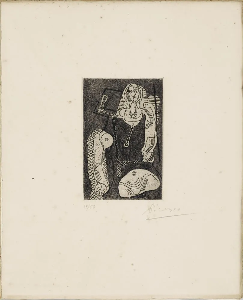 Acquaforte Picasso - C.Zervos. PICASSO ŒUVRES 1920-1926. 1/50 avec l'eau-forte originale signée (1926).