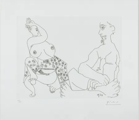 Acquaforte Picasso - Danse du Ventre devant Homme impassible