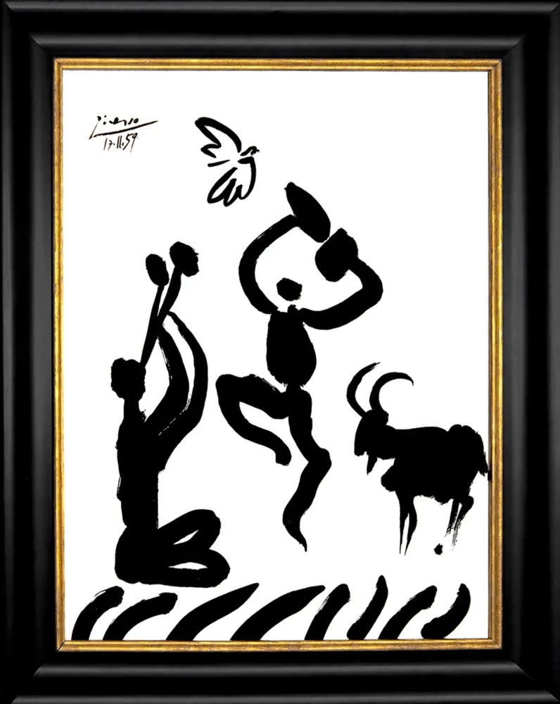 Litografia Picasso - Danseur et musicien