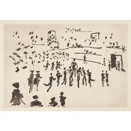 Acquatinta Picasso - El torero sale en hombros de los aficionados