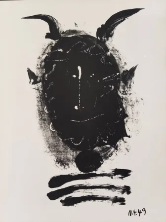 Litografia Picasso - Élégie d'Ihpetonga, Masks of Ashes, Planche IV