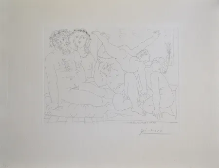 Incisione Picasso - Famille de Saltimbanques (B163 Vollard)