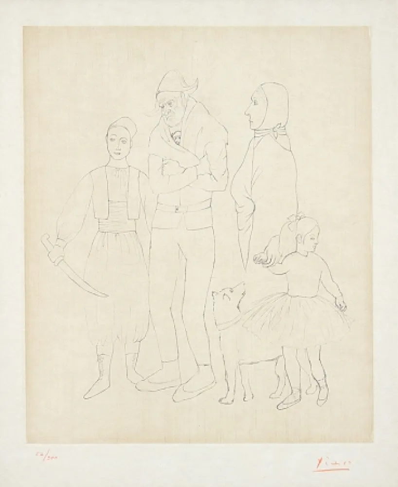 Incisione Picasso - Famille de Saltimbanques (Family of Acrobats), c.1950