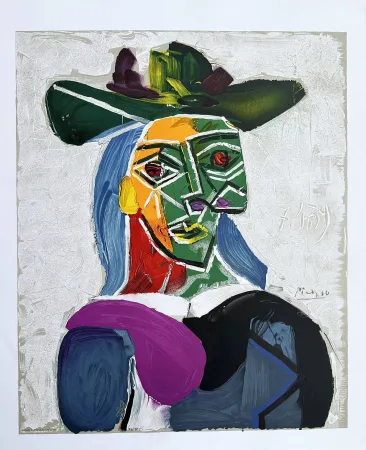 Litografia Picasso - Femme au chapeau (Dora Maar)