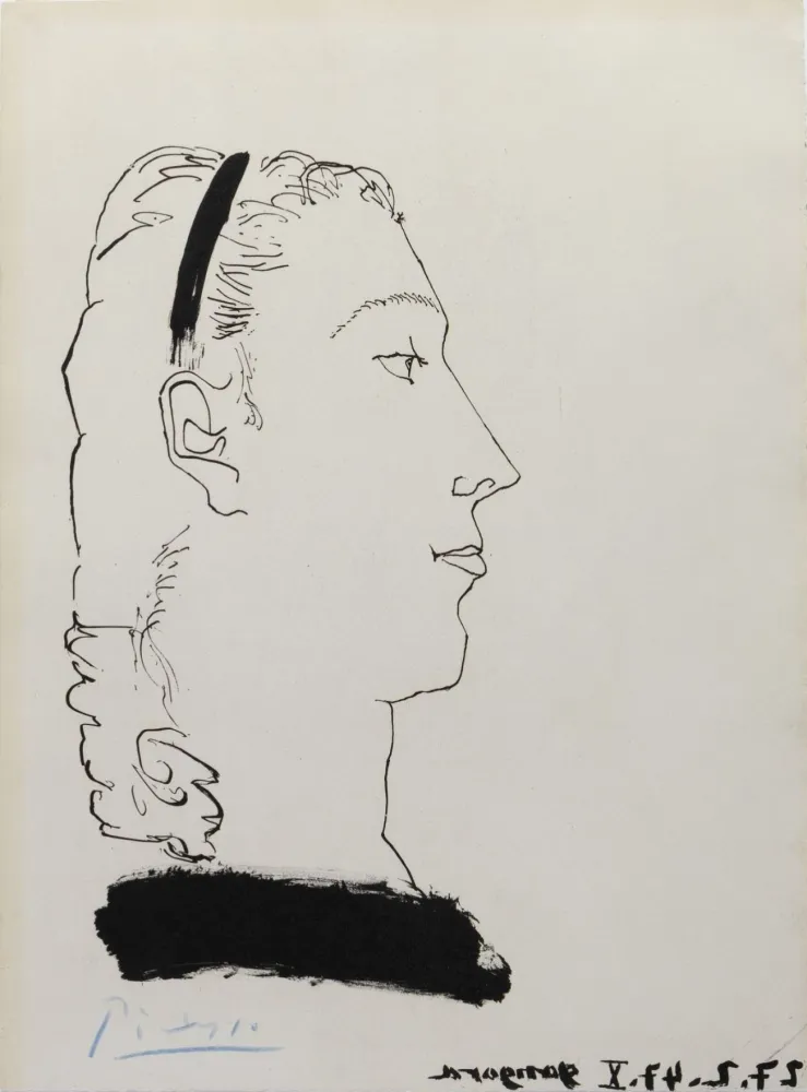 Acquaforte E Acquatinta Picasso - Femme Blonde de Profil (Signed) Gongora 1948