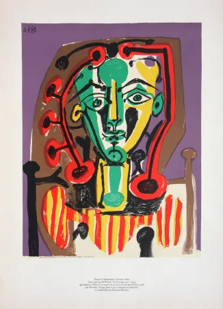Litografia Picasso - Figure au Corsage Raye