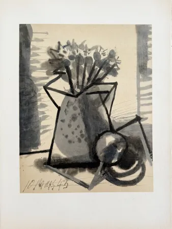 Litografia Picasso - Fleurs dans un Pot