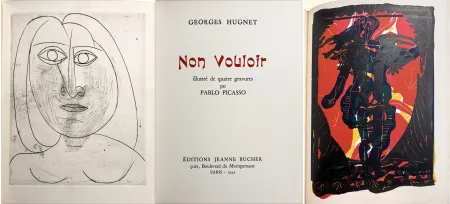 Libro Illustrato Picasso - G. Hugnet. NON VOULOIR. 1/26 avec gravure originale et zincographies (1942)