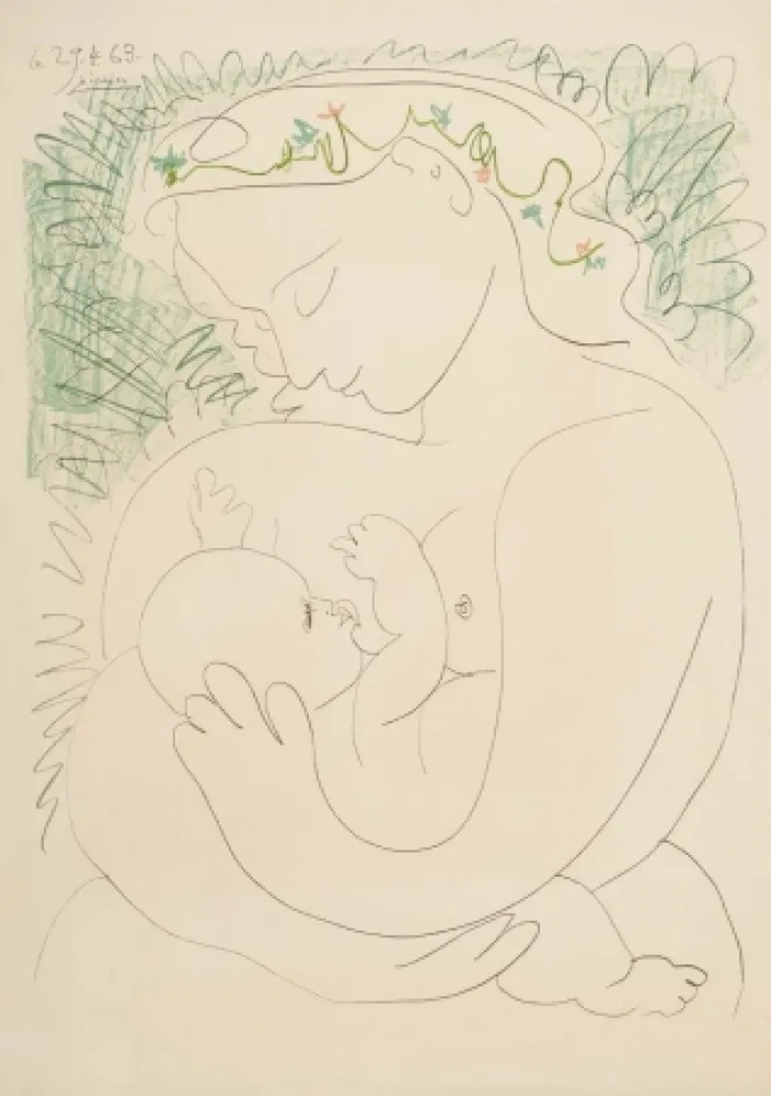 Litografia Picasso - Grande maternite