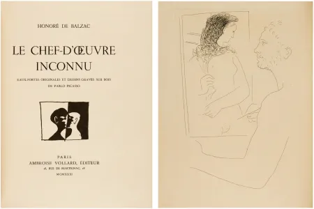 Libro Illustrato Picasso - H. de Balzac. LE CHEF-D'ŒUVRE INCONNU. Eaux-fortes de Pablo Picasso (ex. sur Japon signé avec suite, reliure de Paul Bonet)