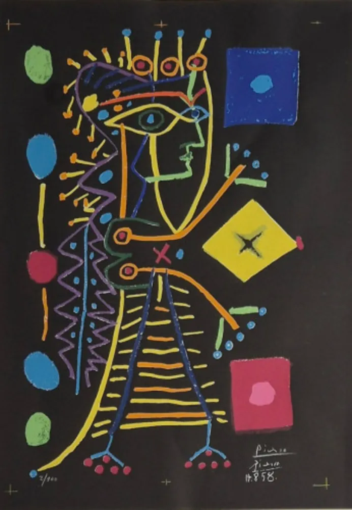 Litografia Picasso - Jacqueline (La Dame aux Des)