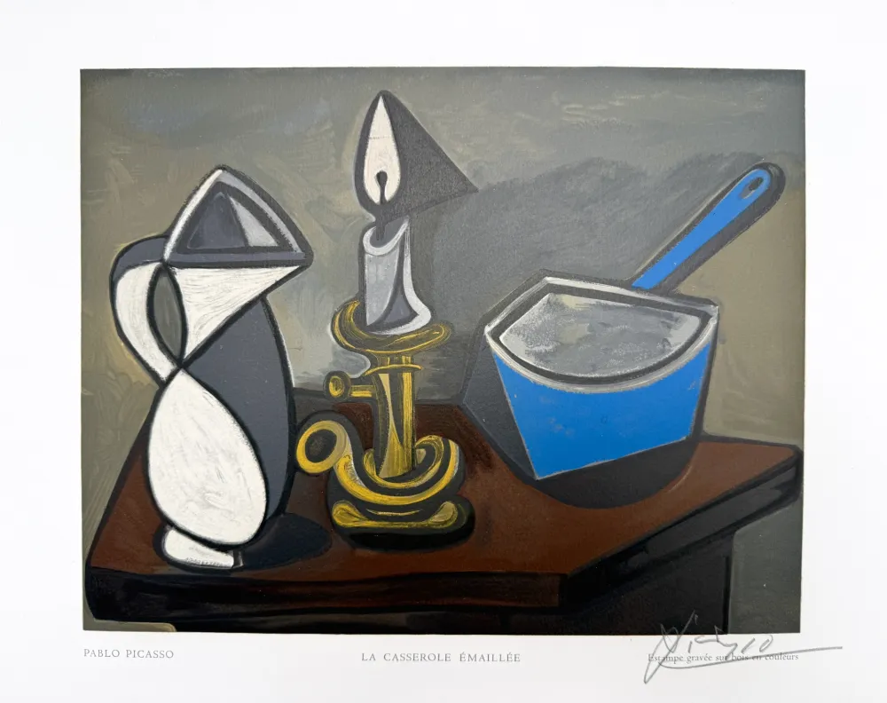 Incisione Su Legno Picasso - La Casserole Émaillée