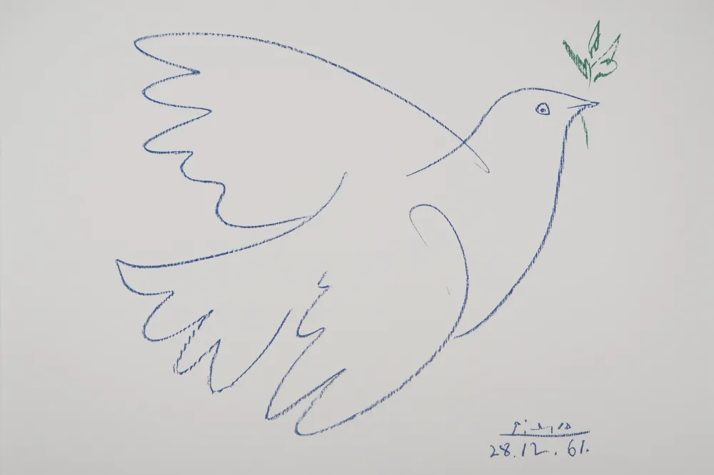 Litografia Picasso - La colombe bleue