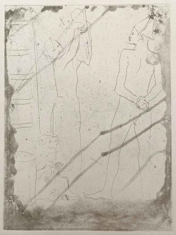 Incisione Picasso - La Famille de Saltimbanques au Macaque