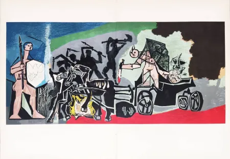 Litografia Picasso - La Guerre et la Paix Rouge