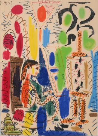Litografia Picasso - L'atelier de Cannes 1956