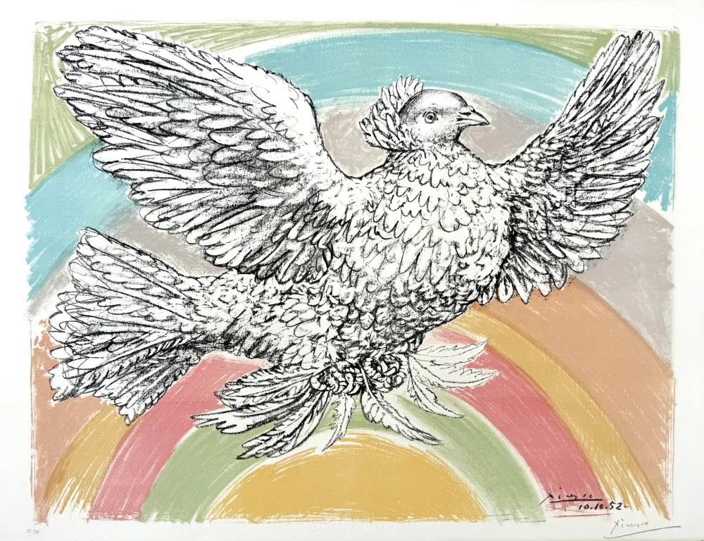 Litografia Picasso - Le Colombe Volant 