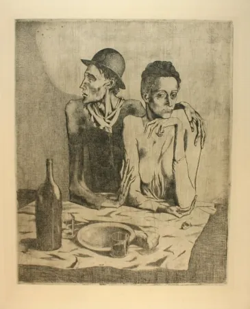 Incisione Picasso - Le repas frugal