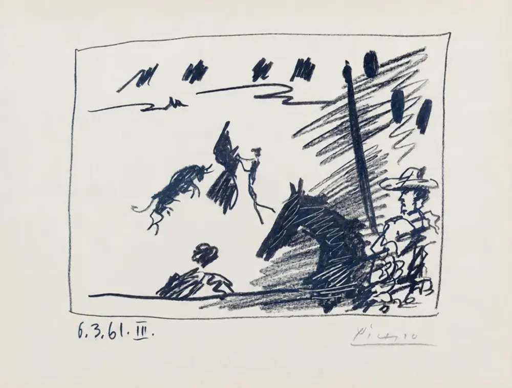 Litografia Picasso - Les Banderilles from A los toros avec Picasso