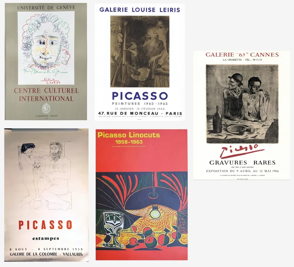 Manifesti Picasso - Lot de 5 Affiches Originales