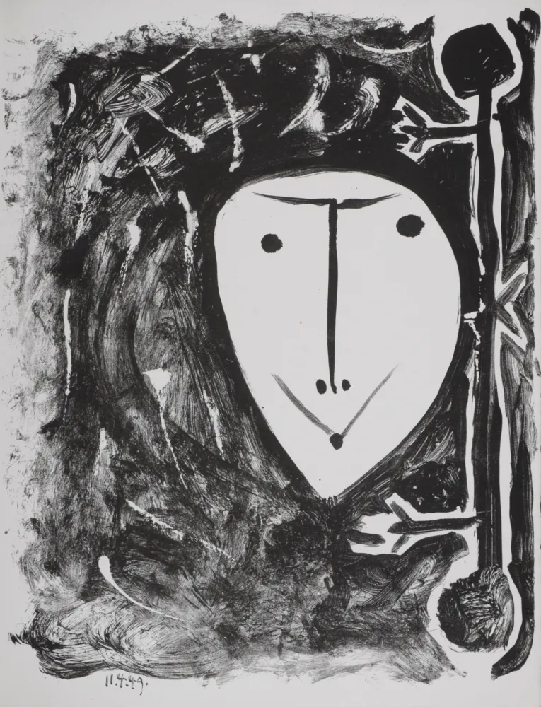Litografia Picasso - Masque de Cendre #4, 1949