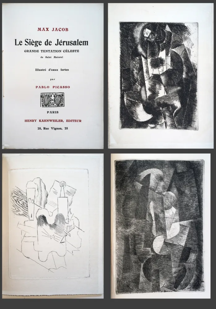 Libro Illustrato Picasso - Max Jacob. LE SIÈGE DE JÉRUSALEM. 3 eaux-fortes cubistes de Picasso (1914).