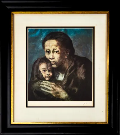 Litografia Picasso - Mère et enfant au fichu