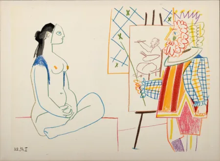 Litografia Picasso - Model & King, 1954