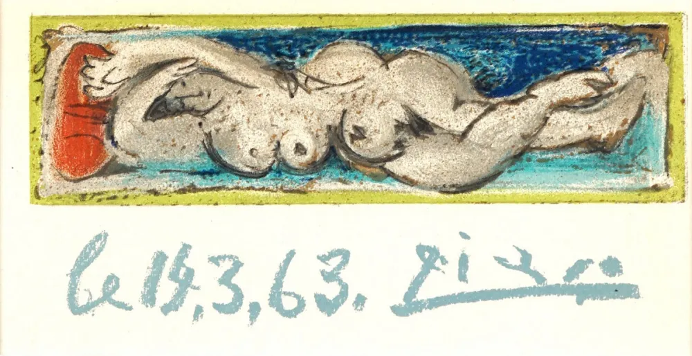 Litografia Picasso - Nu couché