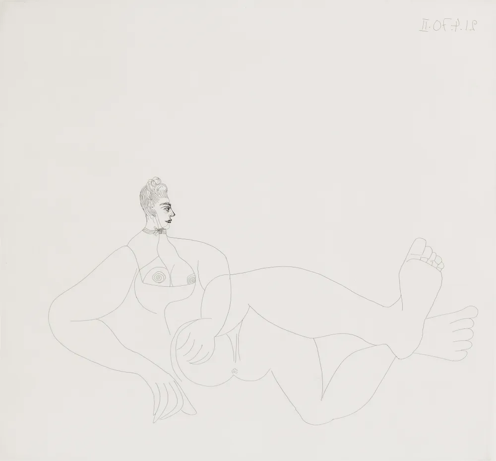 Acquaforte Picasso - Odalisque au collier de chien