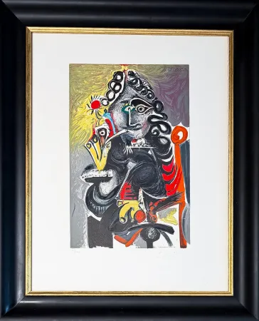 Litografia Picasso - Pablo Picasso (1881–1973) – Le Cavalier – Color lithograph on Arches paper – 1968
